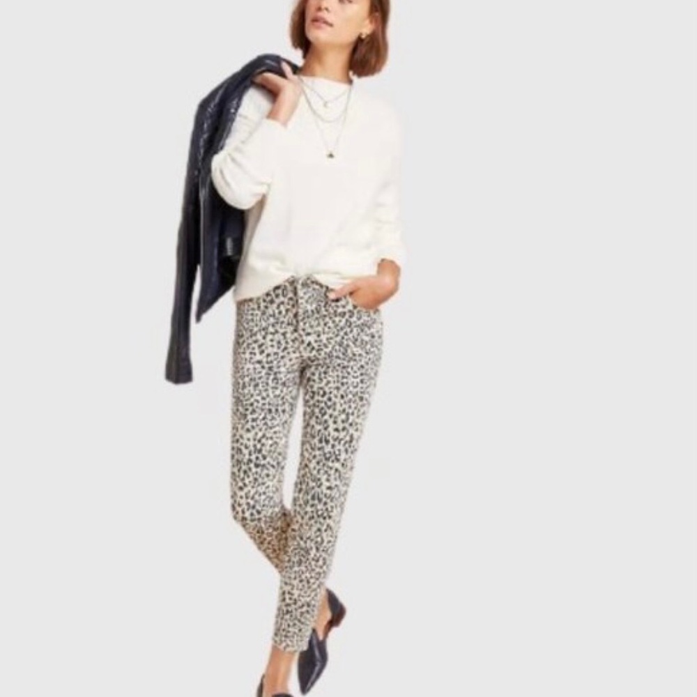 Ella Moss high rise skinny ankle jeans, cheetah print, NWT